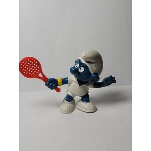 Vintage 1978 Peyo Schleich Smurfs PVC Tennis Smurf